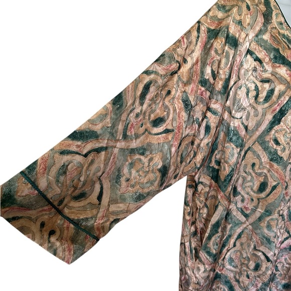 Mary McFadden Vintage Caftan Silky Satin Excellent One Size - Picture 4 of 12